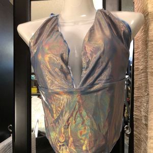 YMI Reversible Iridescent/Tye Dye bathing suit NWT